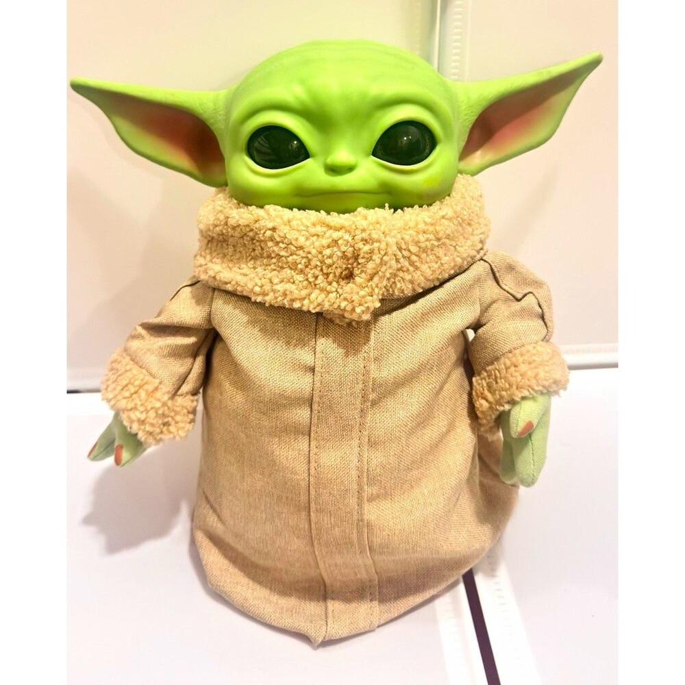 Star Wars Grogu Baby Yoda Squeeze Blink Sound Plush 11" Mattel HJM25 Used